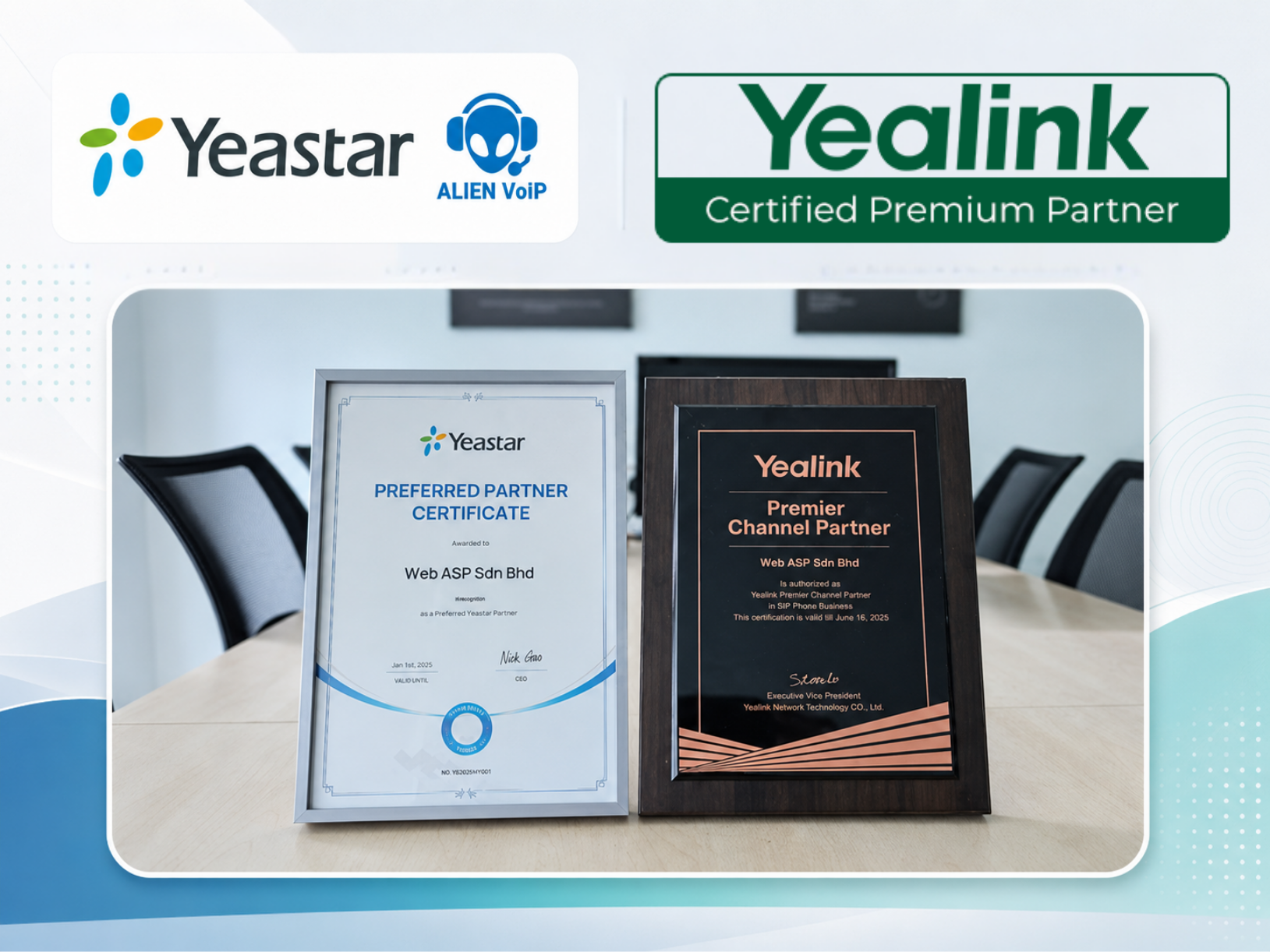 Yealink and Yeastar partner certification showcase for AlienVoIP