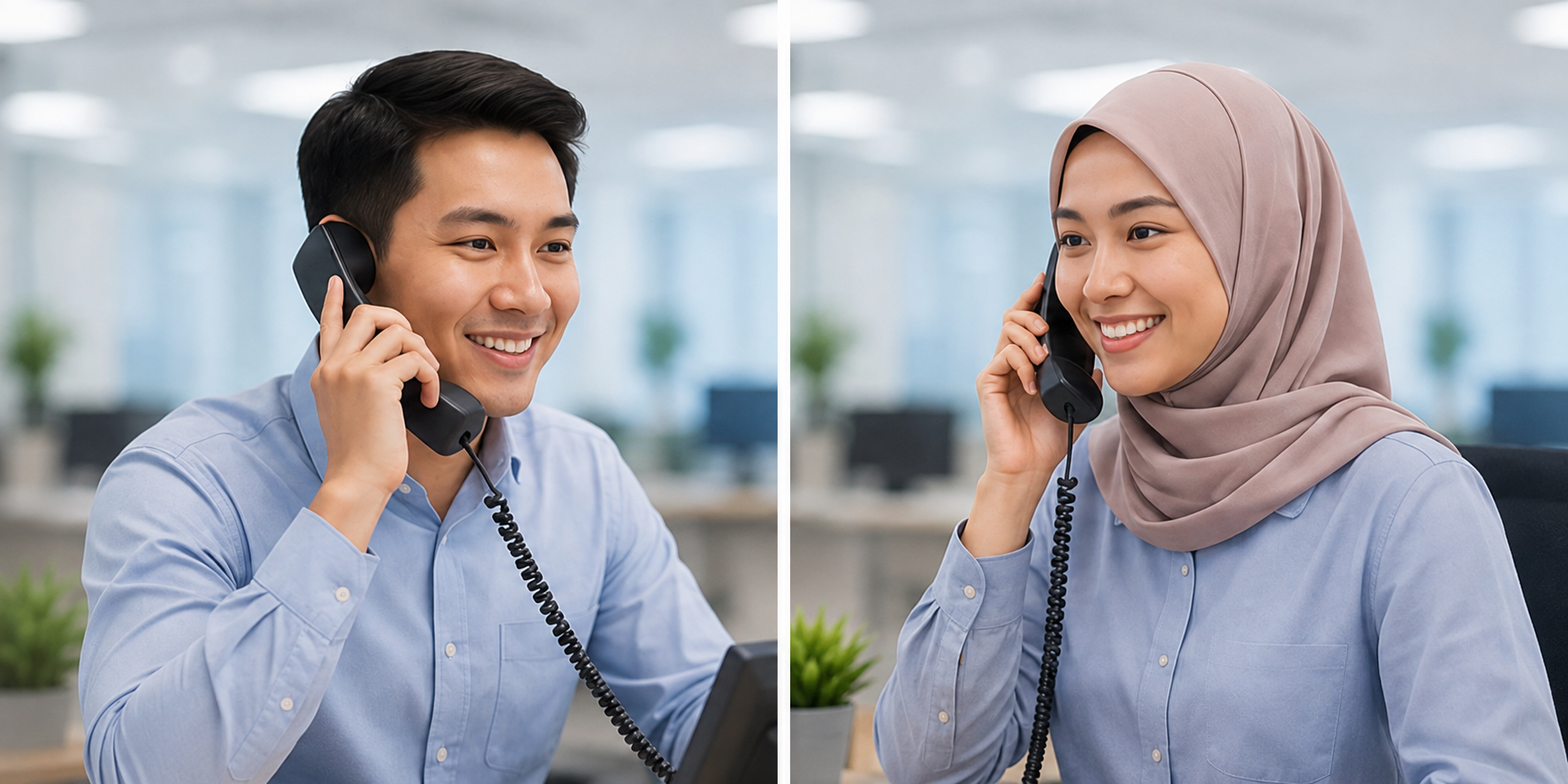 Malaysian office teams making free branch-to-branch calls with AlienCloud PBX
